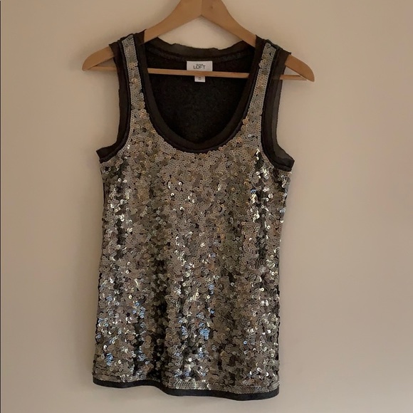 LOFT Tops - LOFT Sequin/Chiffon Tank Size XS